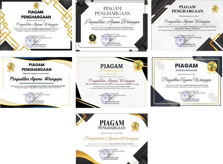 PA Waingapu Raih 7 Penghargaan Kinerja Triwulan II Tahun 2026 dari PTA Kupang